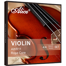 AWR11 Violin Sting Set, Plated Steel Plain String, Steel Rope Core, Cupronickel and Ni-Cr Winding